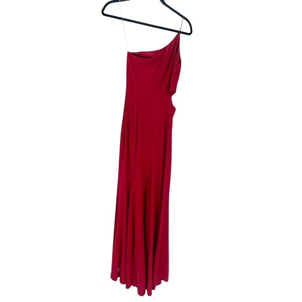 Jump Apparel One Shoulder Jersey Gown with Cutout Red Size 00 NWOT - Picture 7 of 11